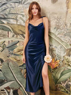 Satin Midi Summer Dresses - Piña Colada