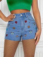 Street Style Blue Denim Shorts - Piña Colada