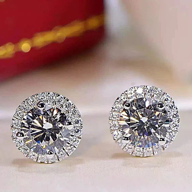Crystal Zircon Stud Earrings - Piña Colada