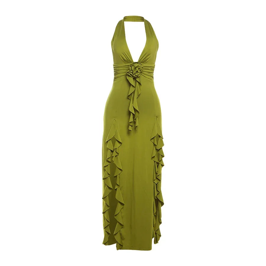 Tassel Dress Ruched - Piña Colada