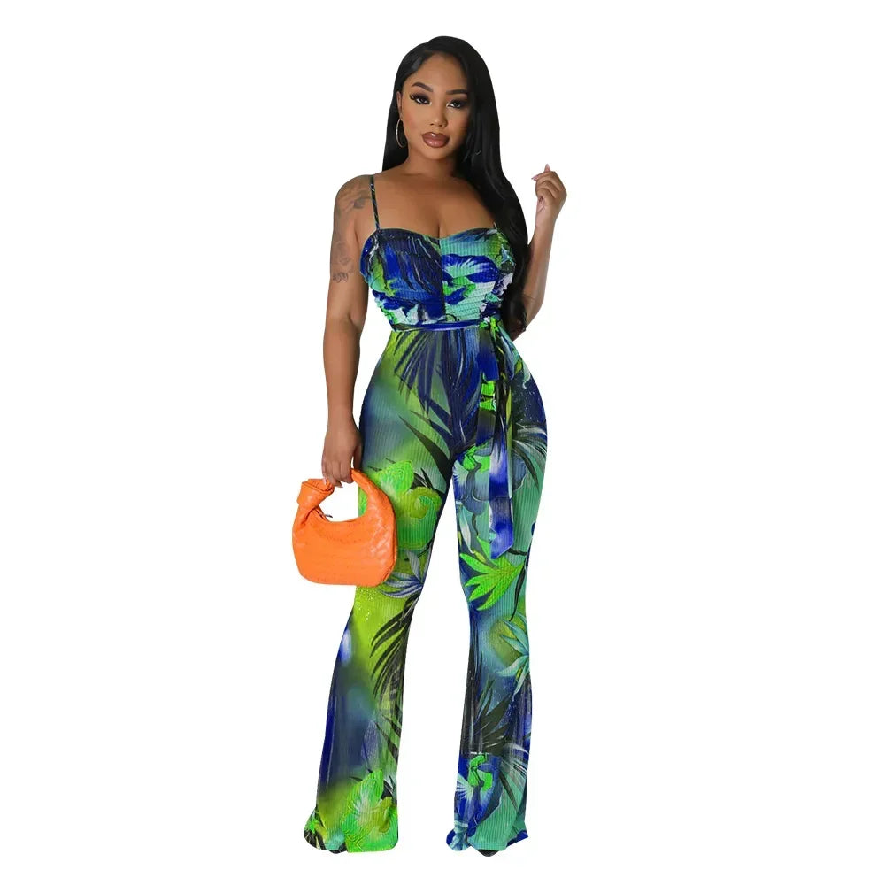 Floral Bodycon Jumpsuit - Piña Colada
