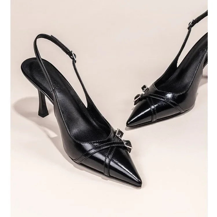 Pointed Toe High-heeled Shoes - Piña Colada