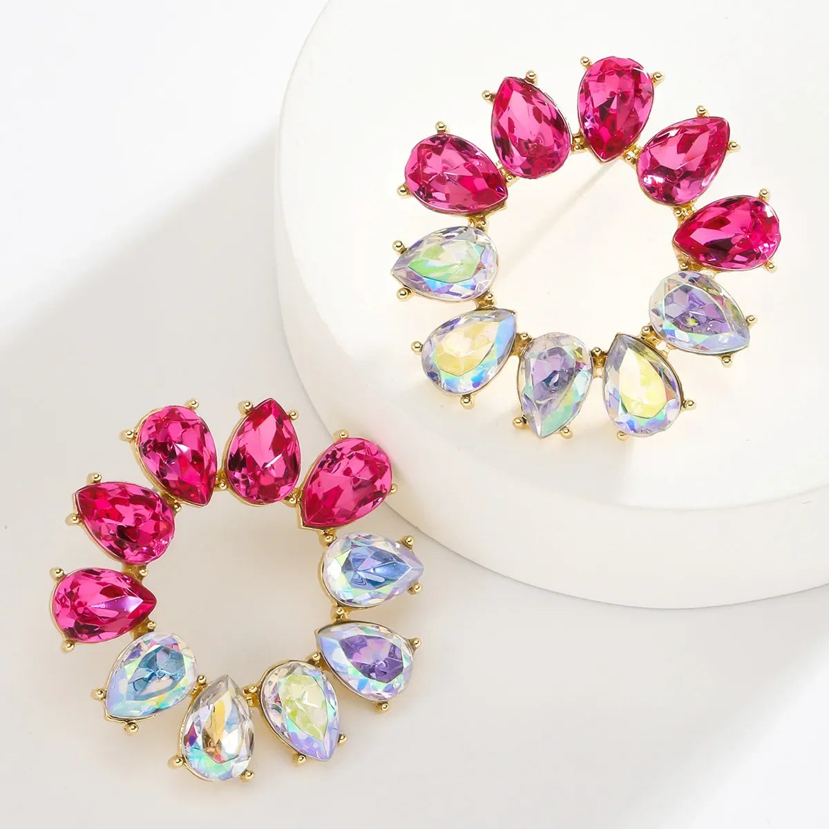 Elegant Bohemian Rhinestone Drop Earrings - Piña Colada