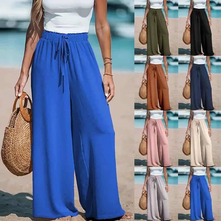 Wide Leg Loose Pants - Piña Colada