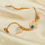 316L Stainless Steel Fatima's Blue Eye Charm - Piña Colada
