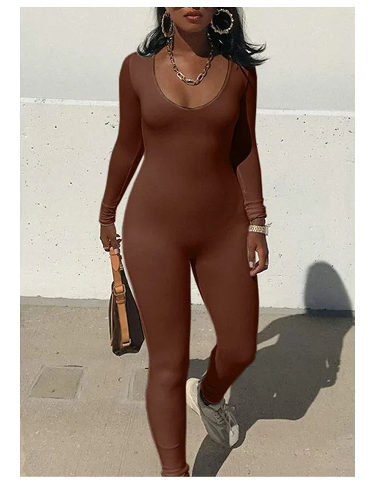 One-piece Tight Hip Lifting Jumpsuit - Piña Colada