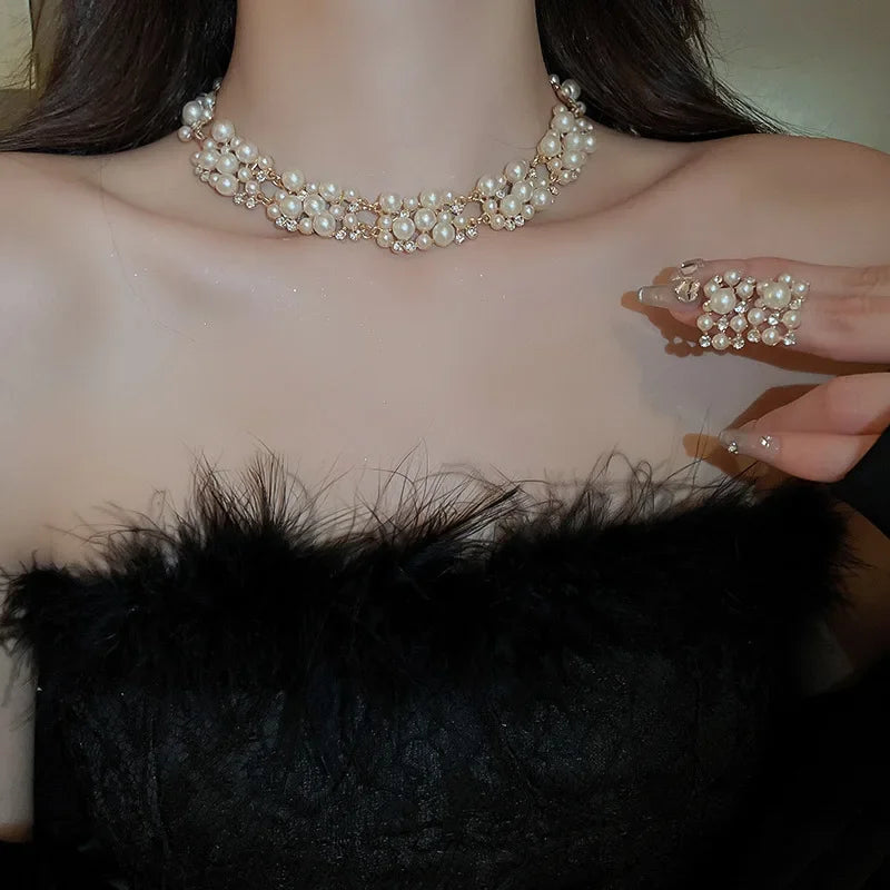 3-Piece Vintage Necklace & Earrings for Women - Piña Colada