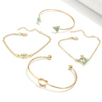 4 Pcs Boho Style Hollow Love - Piña Colada