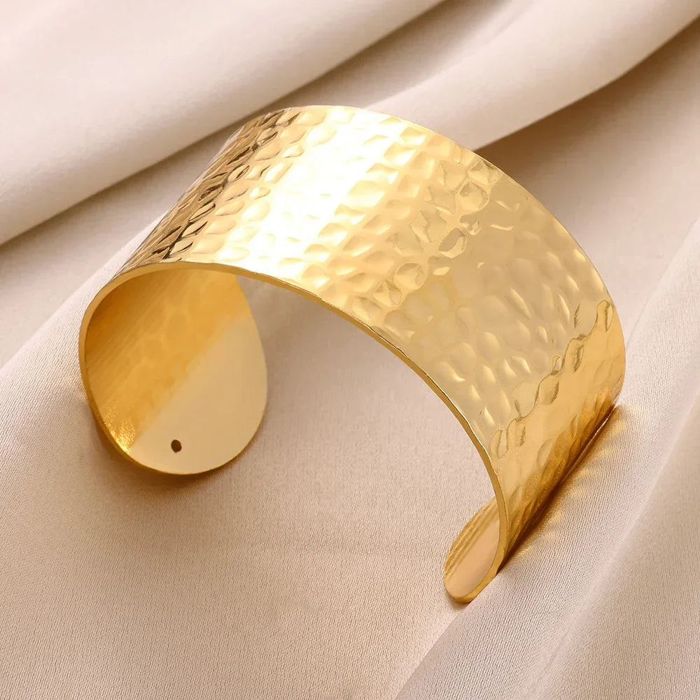 Stainless Steel Wide Bangles - Piña Colada