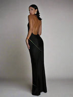 Sexy V-Neck Backless Maxi Dress Evening - Piña Colada