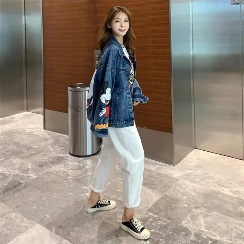 Printed Denim Jacket Cartoon - Piña Colada