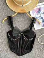 Tank Top Diamond Lace Mesh - Piña Colada