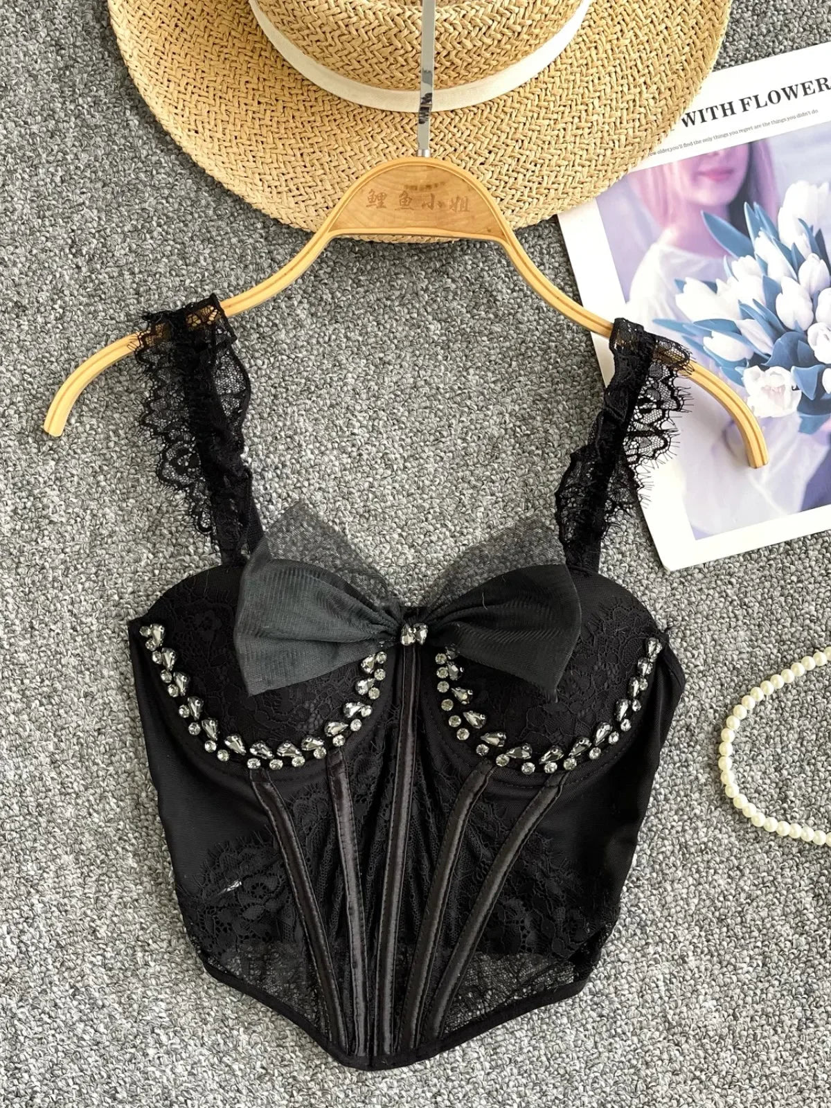 Tank Top Diamond Lace Mesh - Piña Colada