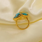 Gold Zircon Adjustable Ring