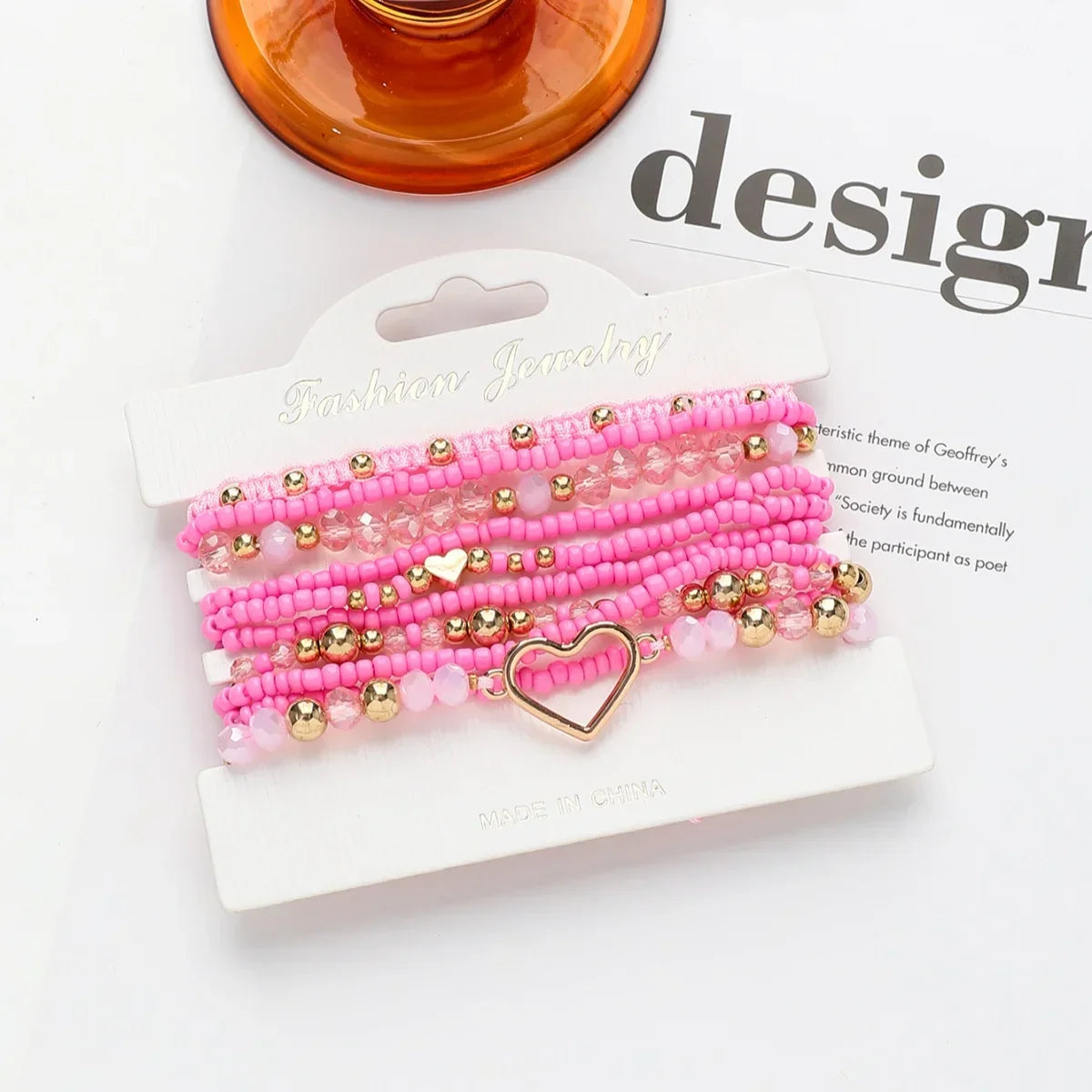 Bohemian Heart Beaded Bracelets - Piña Colada