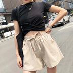 Summer Women Cotton Linen Shorts - Piña Colada