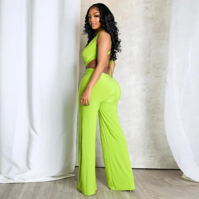Casual Solid Summer Jumpsuit - Piña Colada