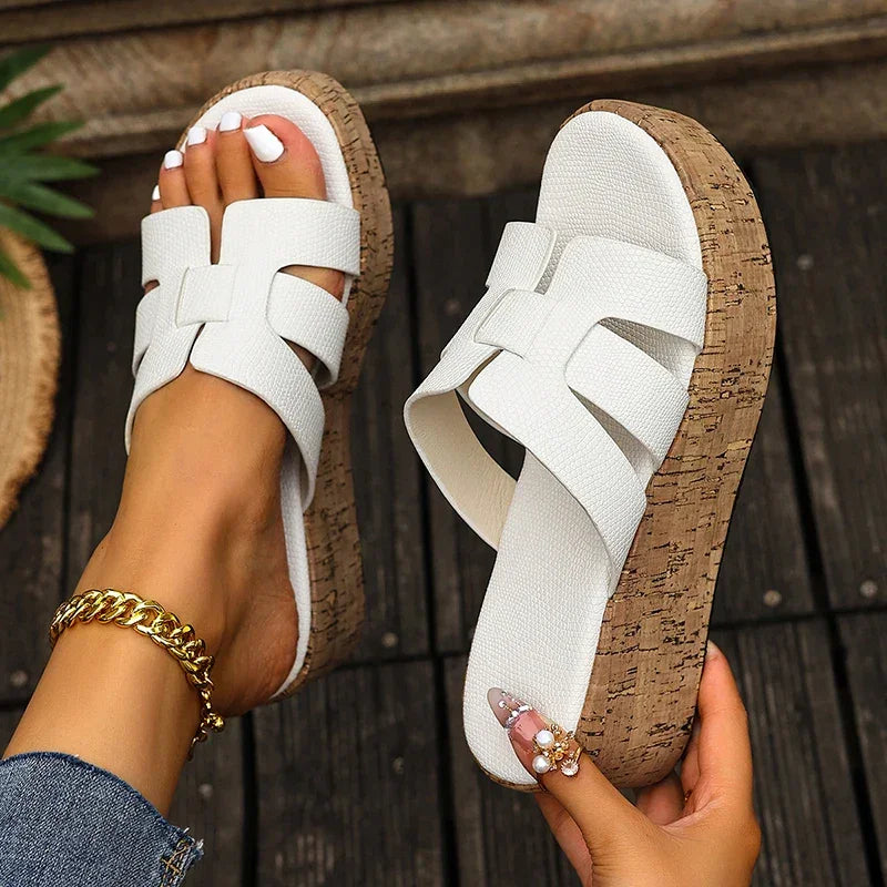 Chunky Wedge Platform Sandals – Summer Comfort Style - Piña Colada