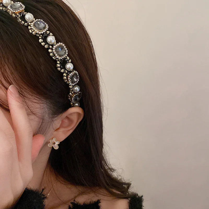 Pearl & Rhinestone Headband - Piña Colada
