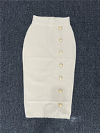 Elastic Bodycon Mid Bandage Skirt - Piña Colada