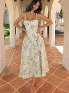 Flower Print Dress Women Summer - Piña Colada