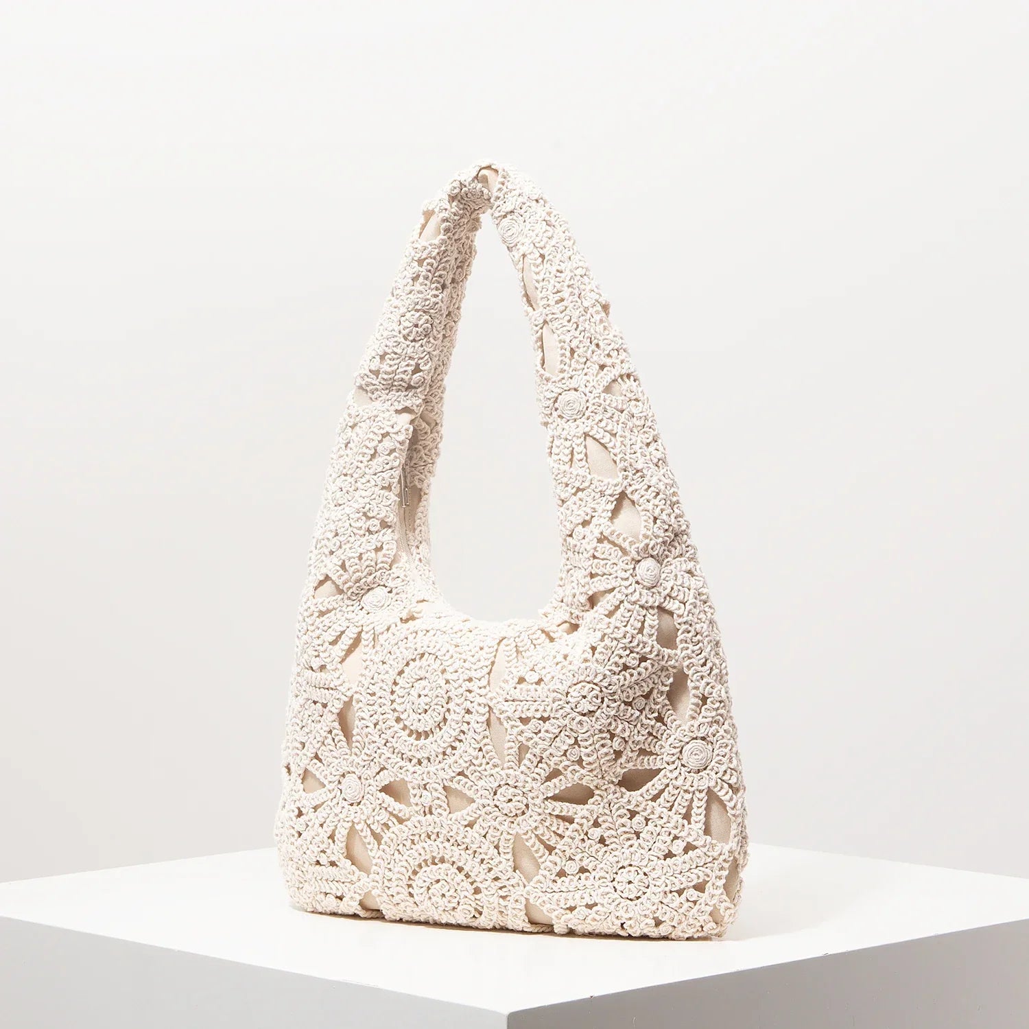Pattern Hollow Shoulder Bag - Piña Colada