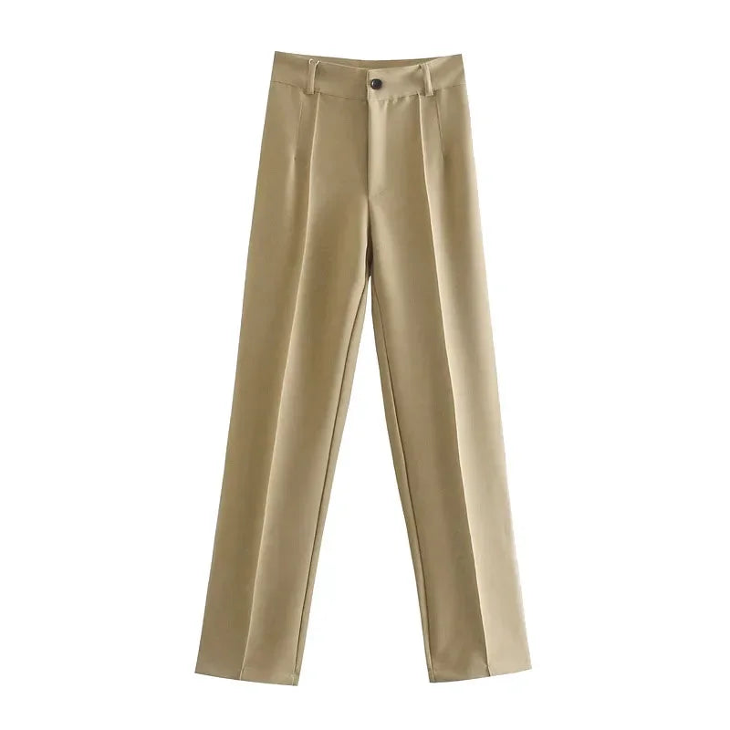 Office Wear Straight Pants - Piña Colada