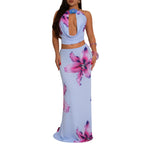 Floral Crop Top & Bodycon Skirt Set - Piña Colada