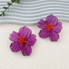 Classic Acrylic Leaf Stud Earrings - Piña Colada