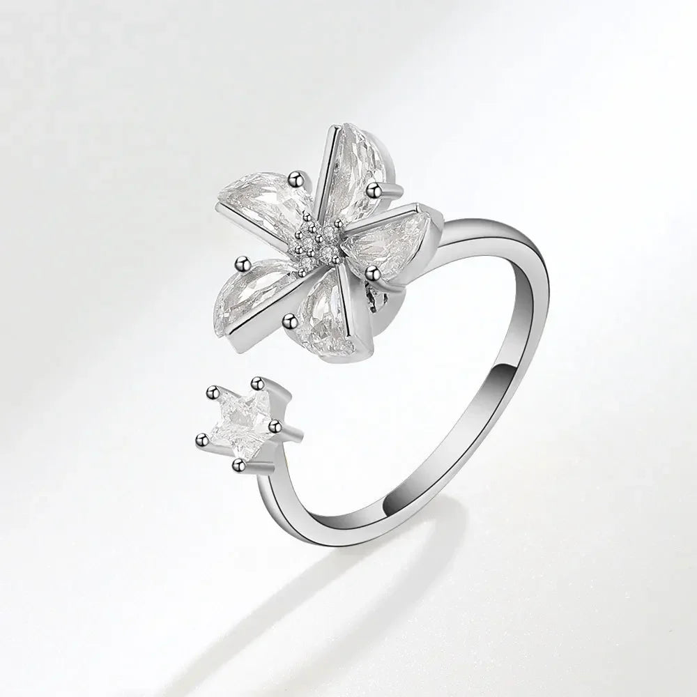 Spinner Ring Crystal Flower - Piña Colada