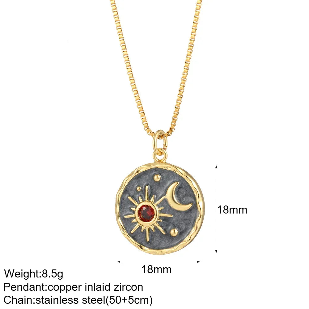 Gold Pendant Long Stainless Steel Chains - Piña Colada