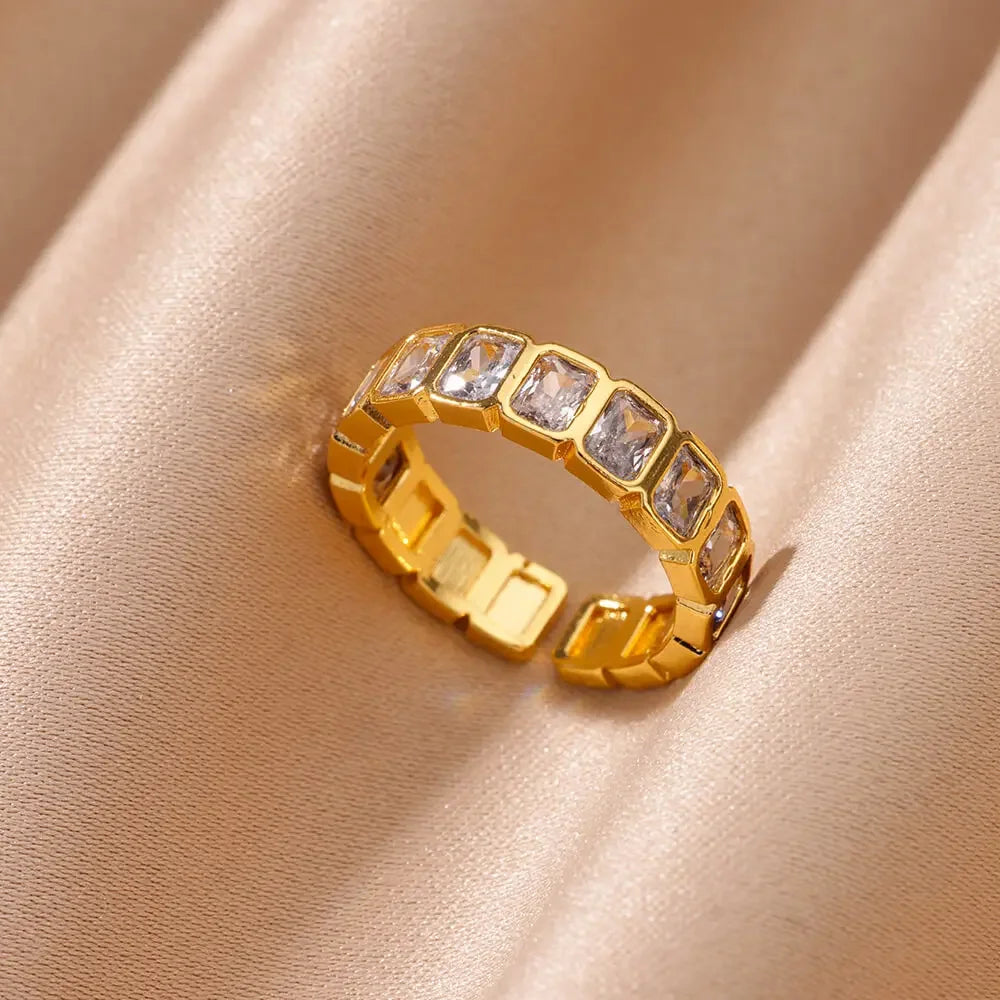 Colorful Cubic Zircon Ring - Piña Colada