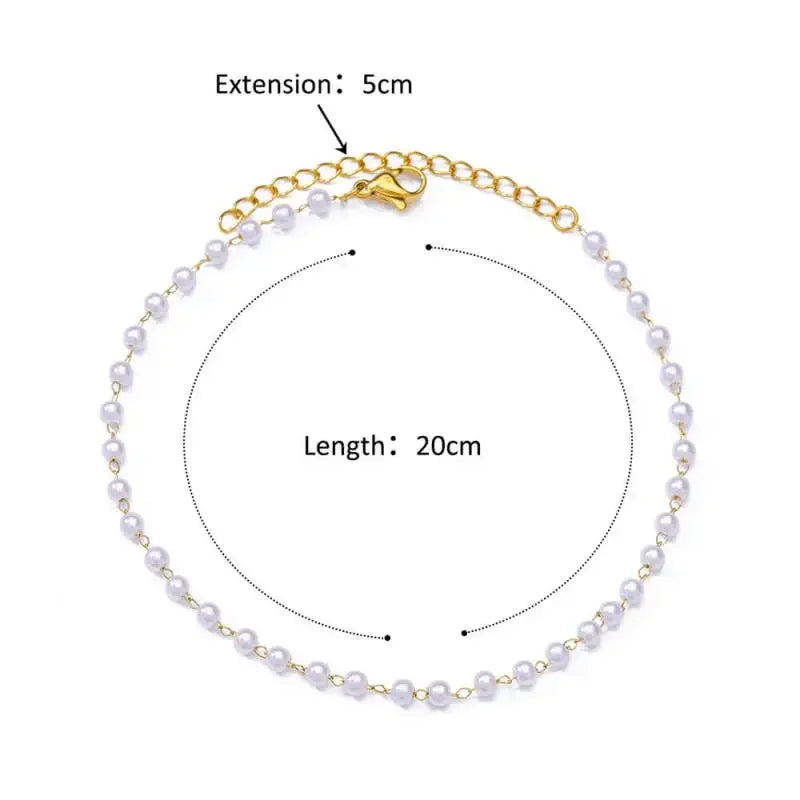 Stainless Steel Gold-Plated Anklet for Women - Piña Colada