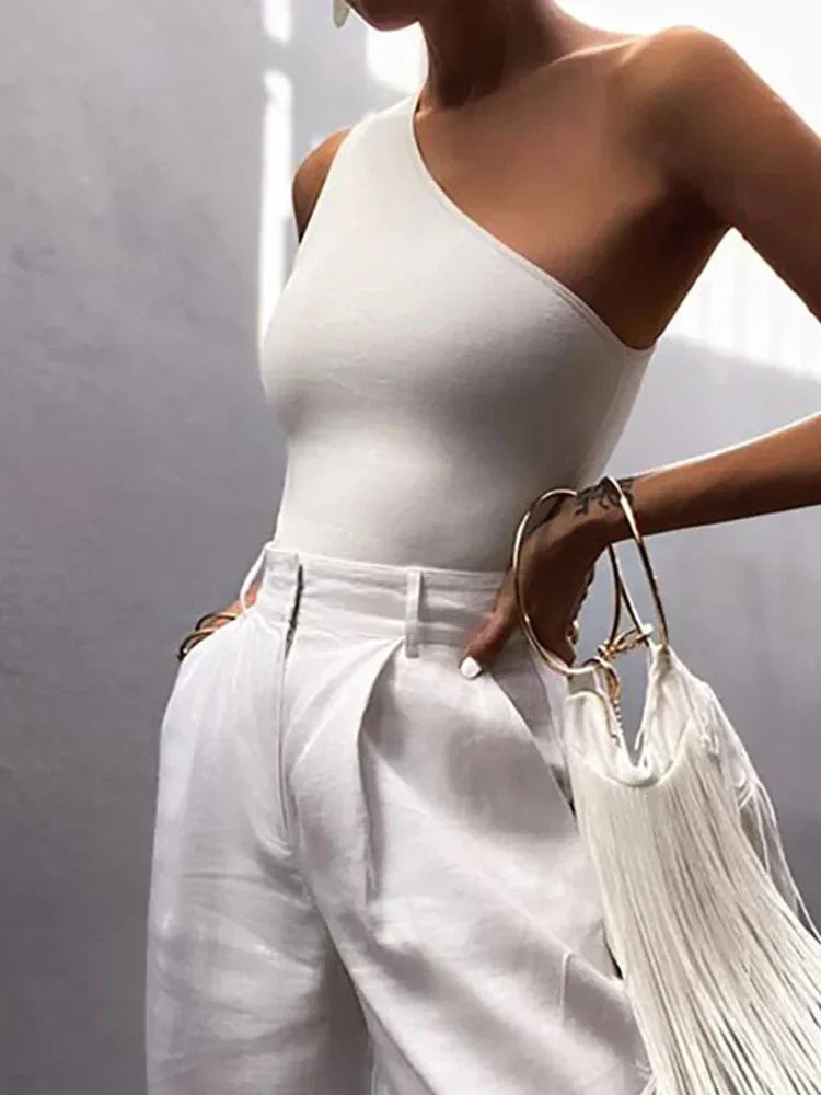Backless Stretch Tank Top – Sleek Club Style - Piña Colada