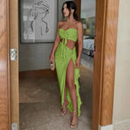 Backless Strapless Bodycon Maxi Dress - Piña Colada