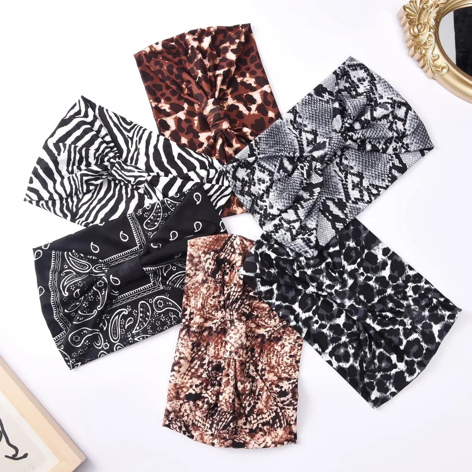 Leopard Print Headbands - Piña Colada