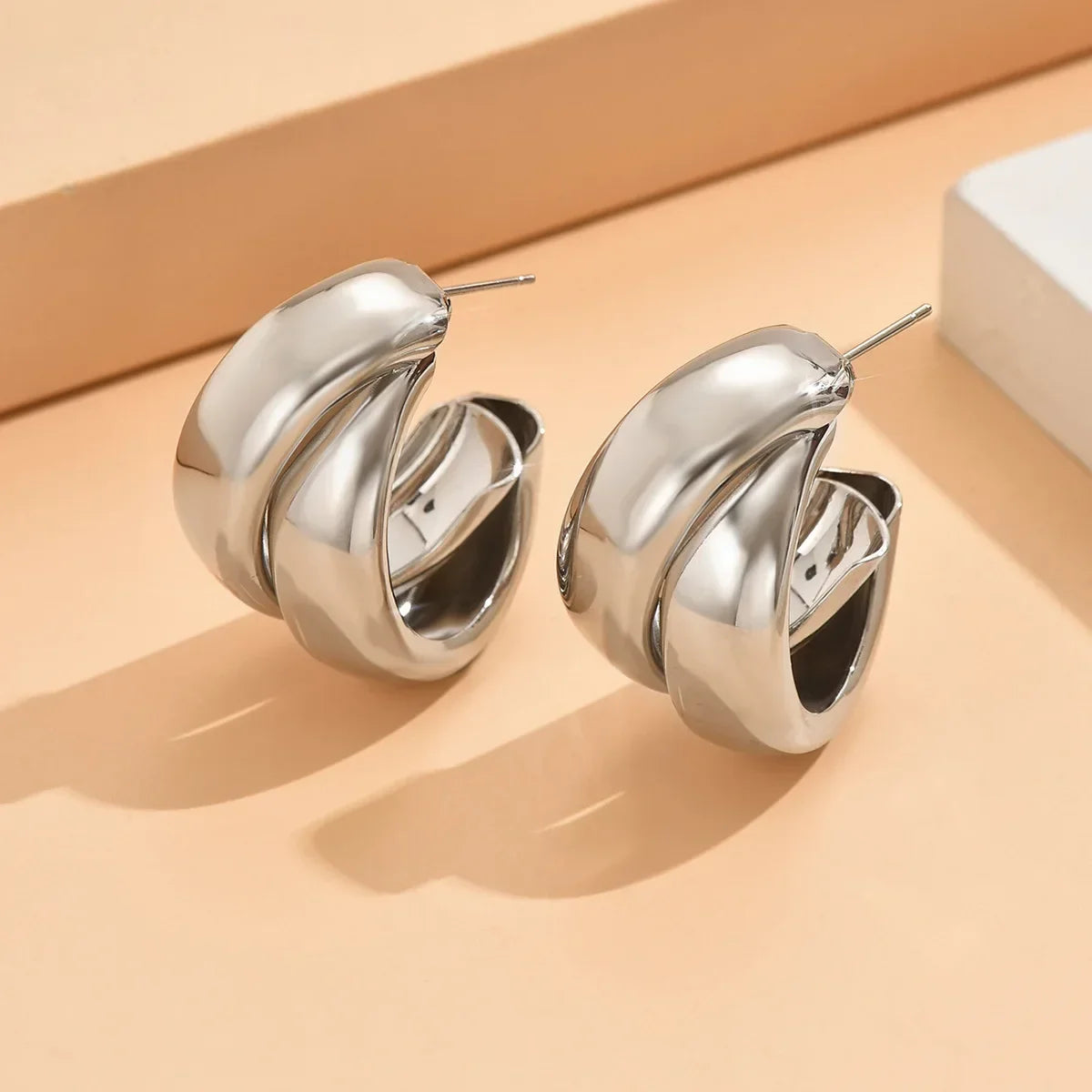 Chunky Hoop Earrings - Piña Colada