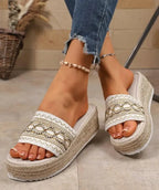 Sandals Bohemian Handmade Platform Shoes - Piña Colada