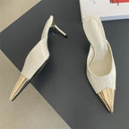 Pointed Toe Serpentine Sexy Thin Heels - Piña Colada