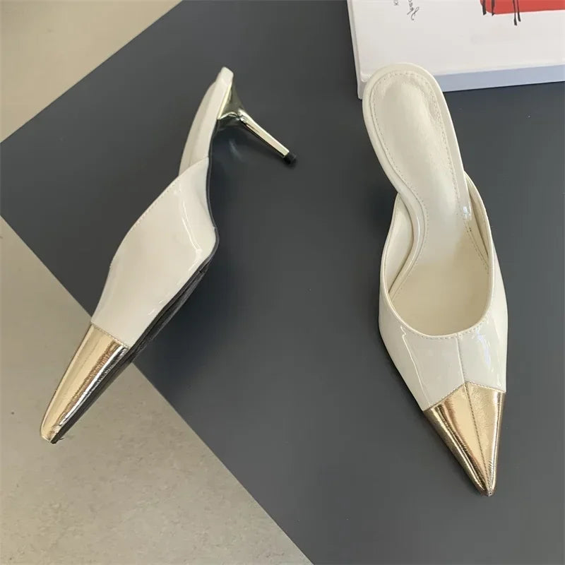 Pointed Toe Serpentine Sexy Thin Heels - Piña Colada