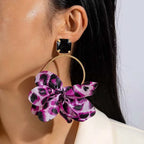 Retro Leopard Earrings - Piña Colada