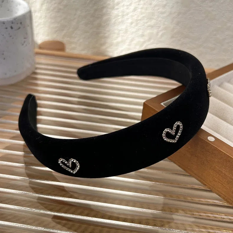 Velvet Rhinestone Love Headband - Piña Colada