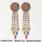 Boho Multicolor Beaded Crystal Dangle Earrings - Piña Colada