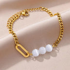 Stainless Steel Gold-Plated Anklet for Women - Piña Colada