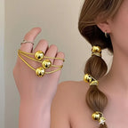4pcs Golden Silvery Ball Elastic - Piña Colada