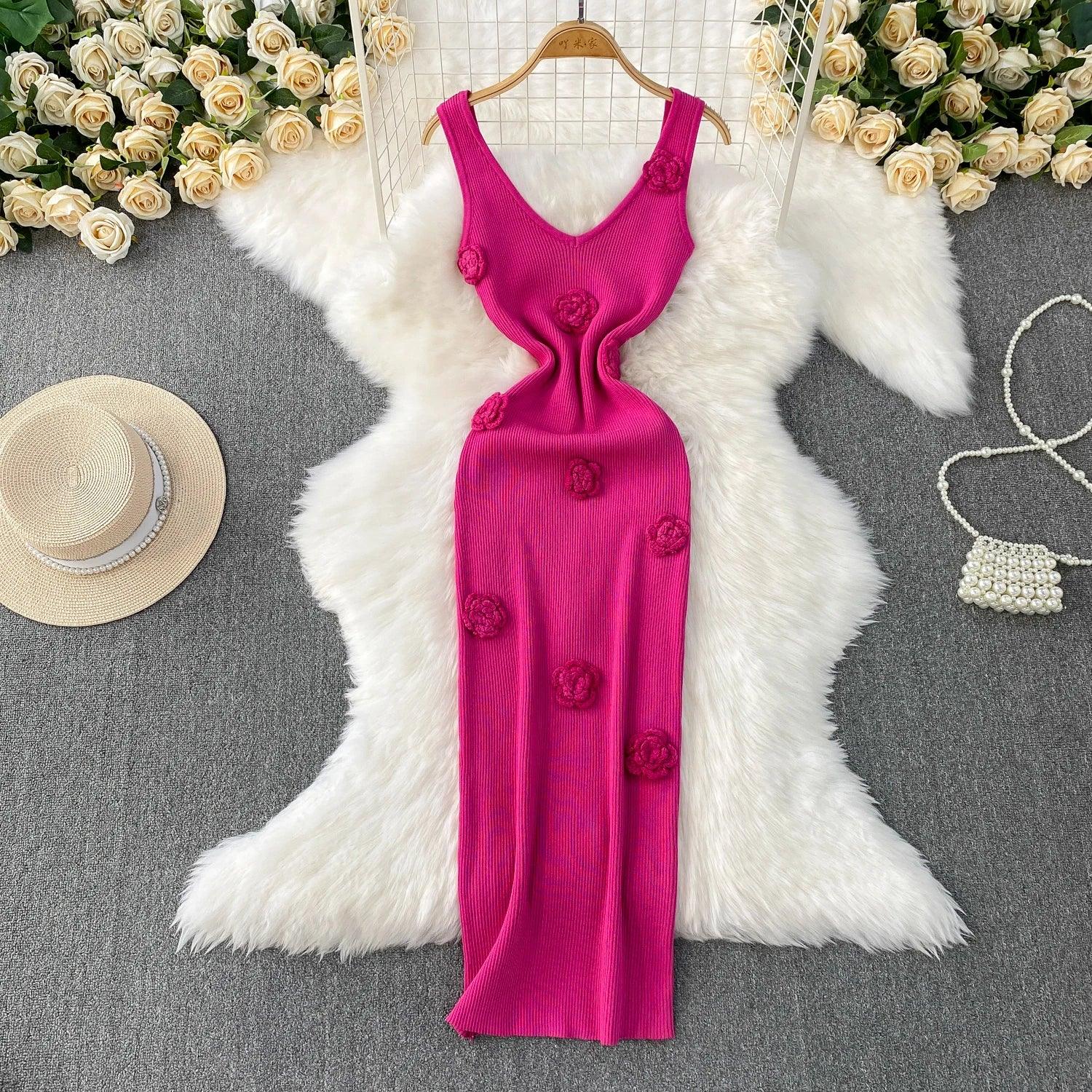 Chic Off Bodycon Dress Wrap Knitted - Piña Colada