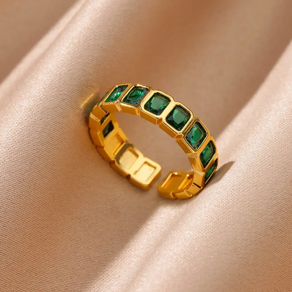 Colorful Cubic Zircon Ring - Piña Colada