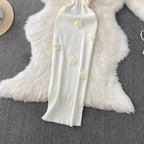 Chic Off Bodycon Dress Wrap Knitted - Piña Colada