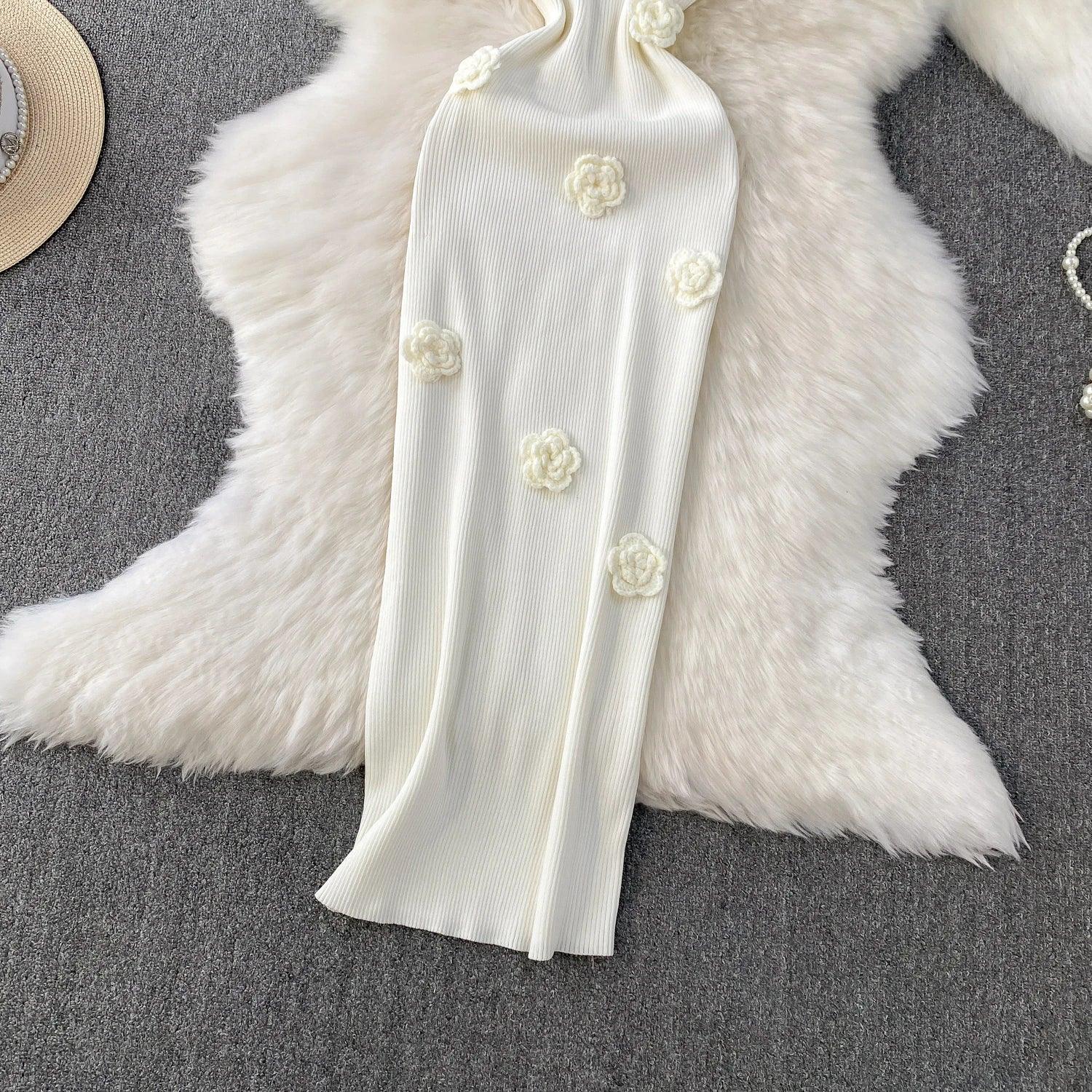 Chic Off Bodycon Dress Wrap Knitted - Piña Colada