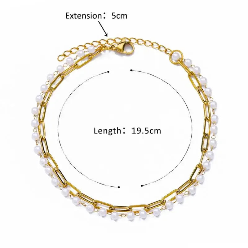 Stainless Steel Gold-Plated Anklet for Women - Piña Colada